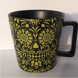 Starbucks Black and Lime Green Sugar Skull Mug